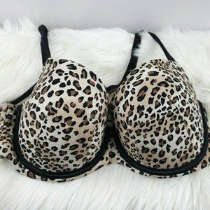 Cacique Animal Print Lightly Lined Bra Size 38DD